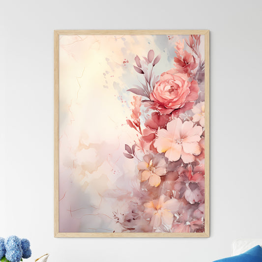 Painting Of Flowers On A White Surface Art Print Default Title