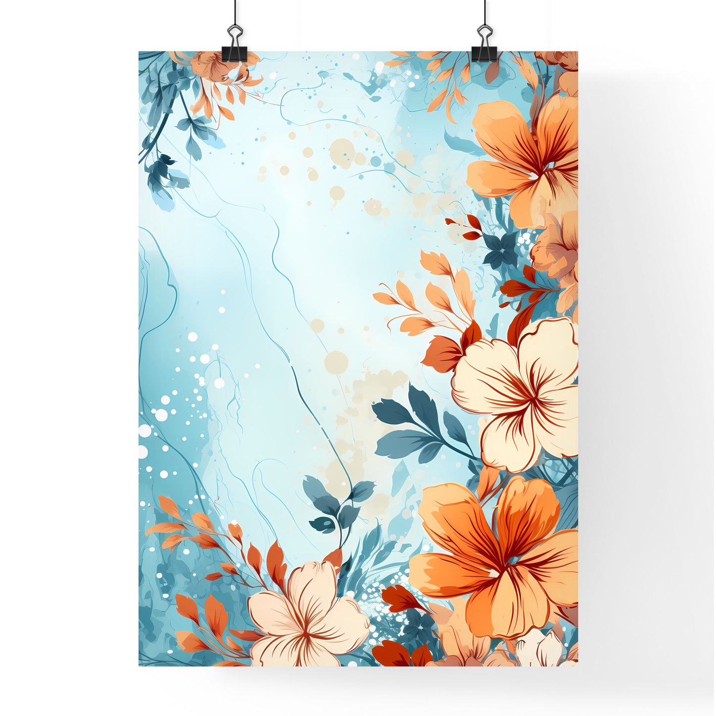 Painting Of Flowers And Leaves Art Print Default Title