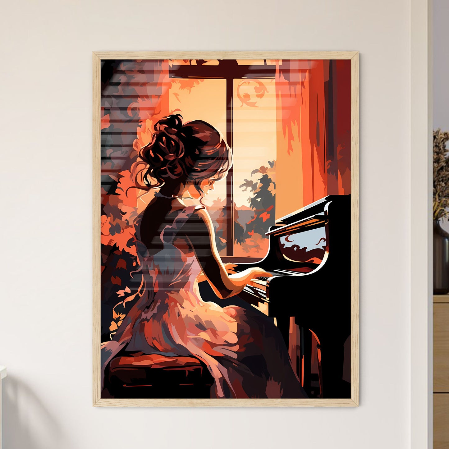 Woman Playing A Piano Art Print Default Title