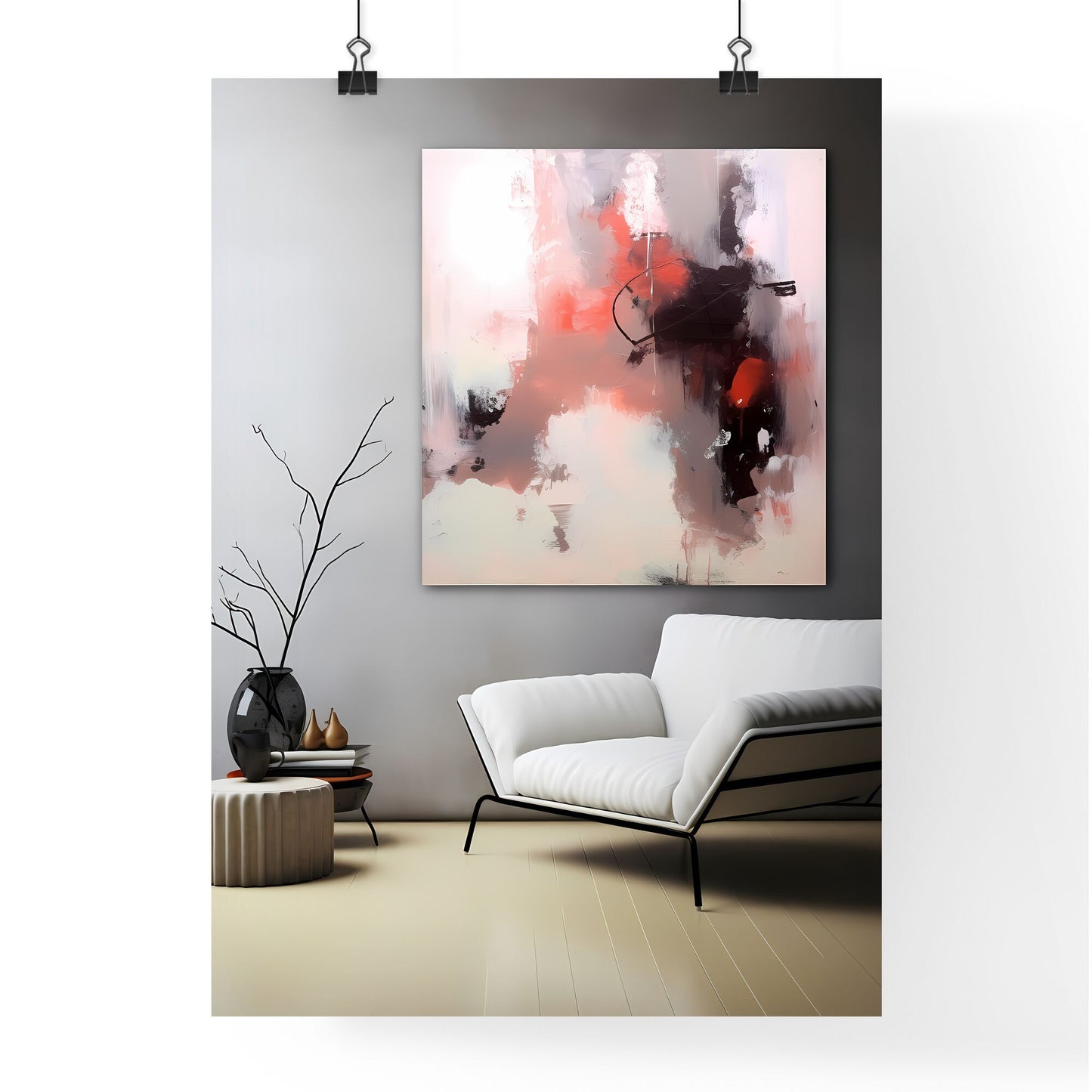 White Couch And Painting On The Wall Art Print Default Title