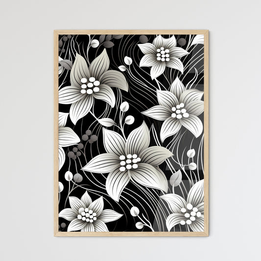 Black And White Floral Pattern Art Print Default Title