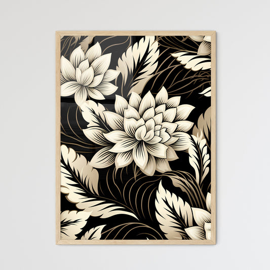 Pattern Of Flowers And Leaves Art Print Default Title