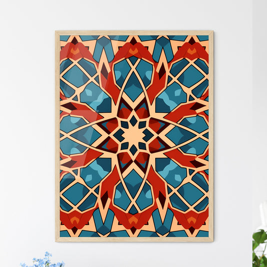 Colorful Pattern On A Blue Background Art Pr - Framed Art Print