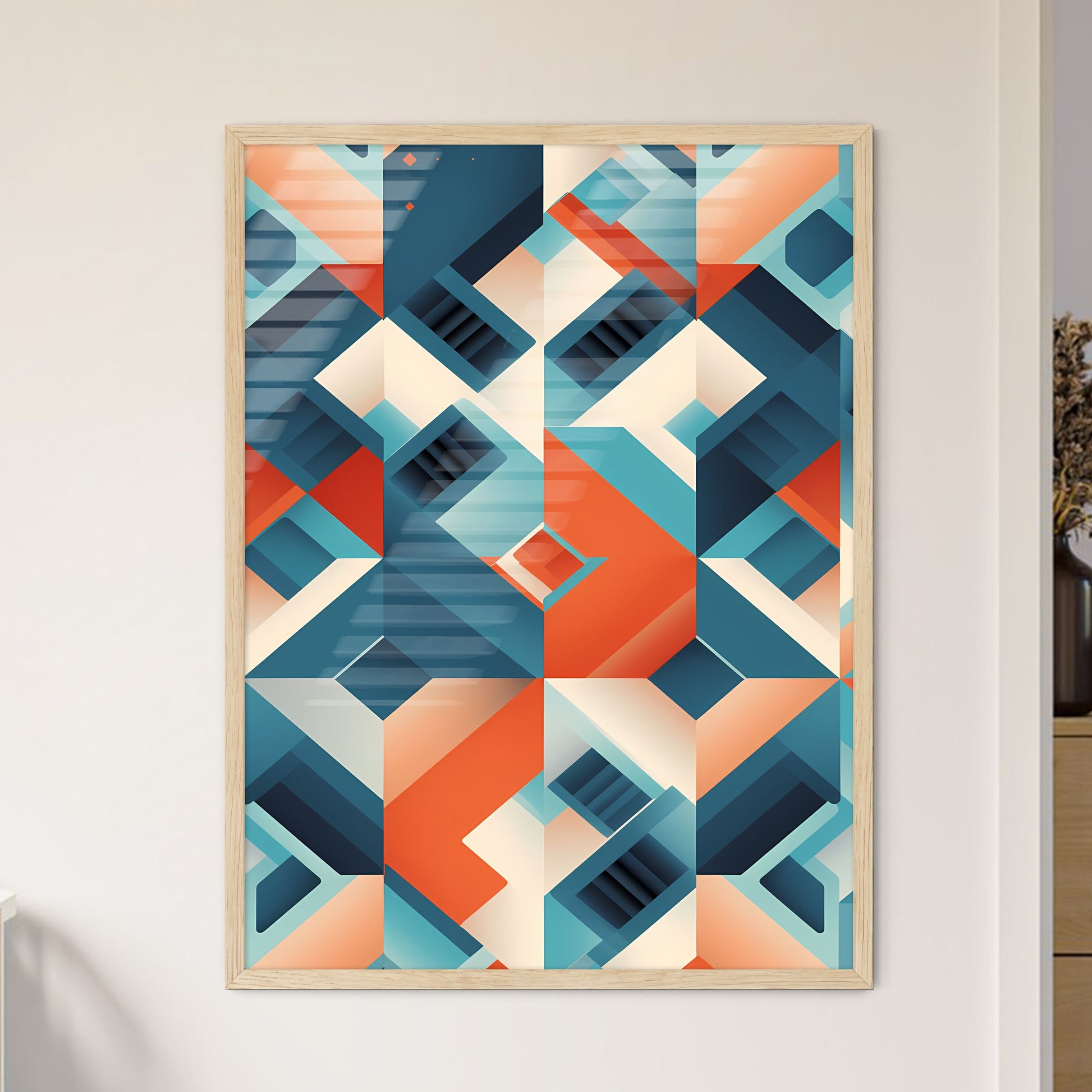 Colorful Pattern Of Squares And Rectangles Art Print Default Title