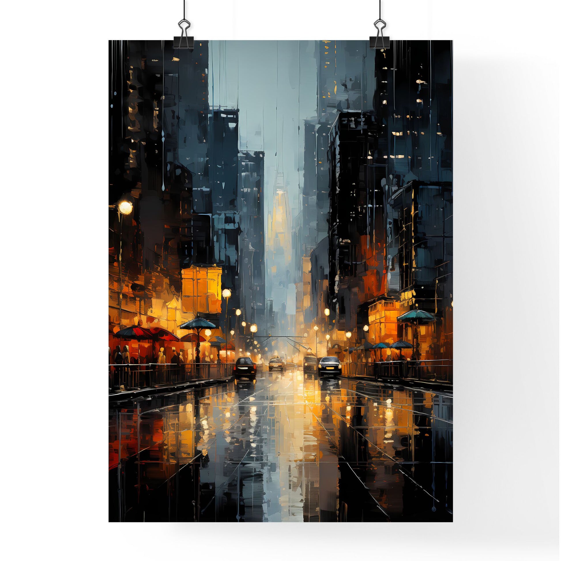 Street With Buildings And Cars On It Art Print Default Title