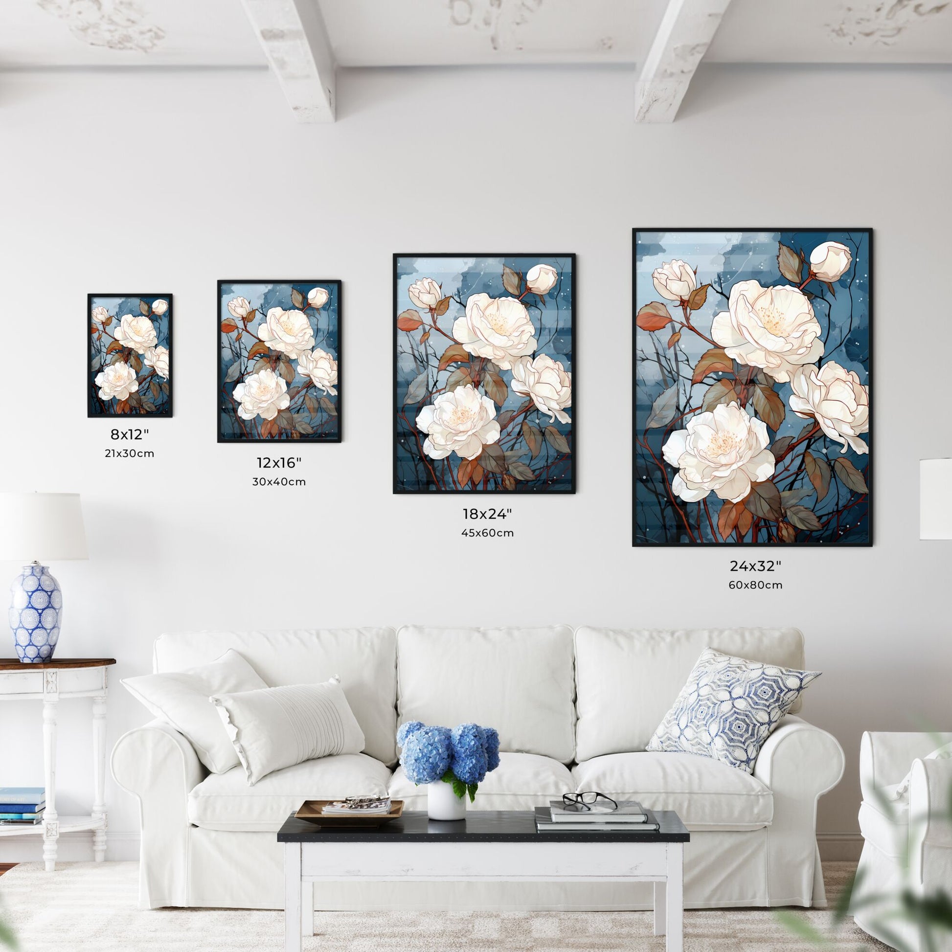 White Flowers On A Branch Art Print Default Title