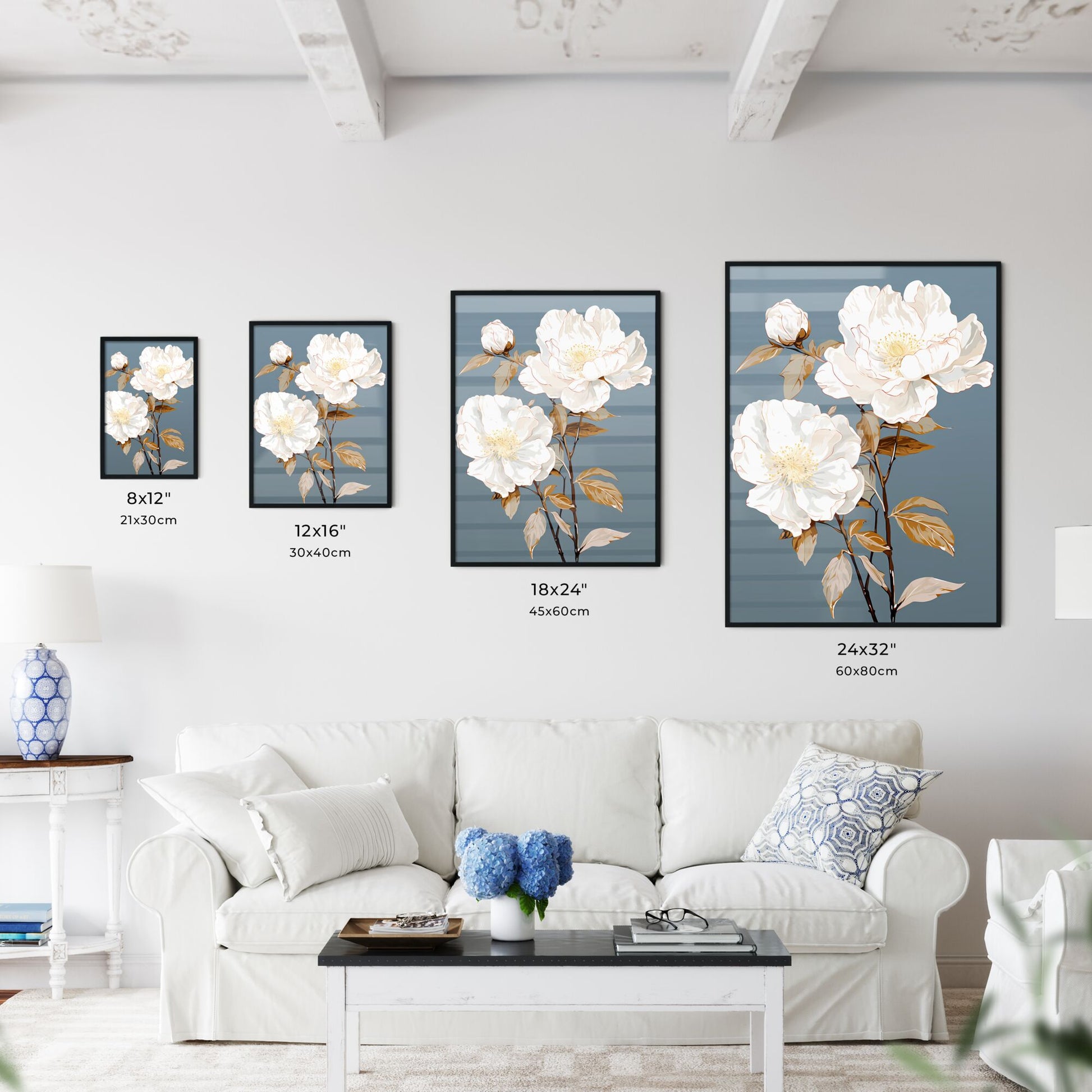 White Flowers On A Plant Art Print Default Title