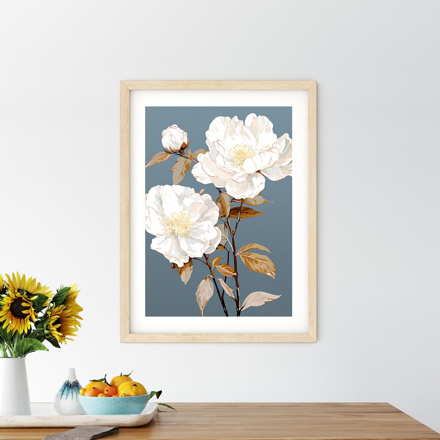 White Flowers On A Plant Art Print Default Title