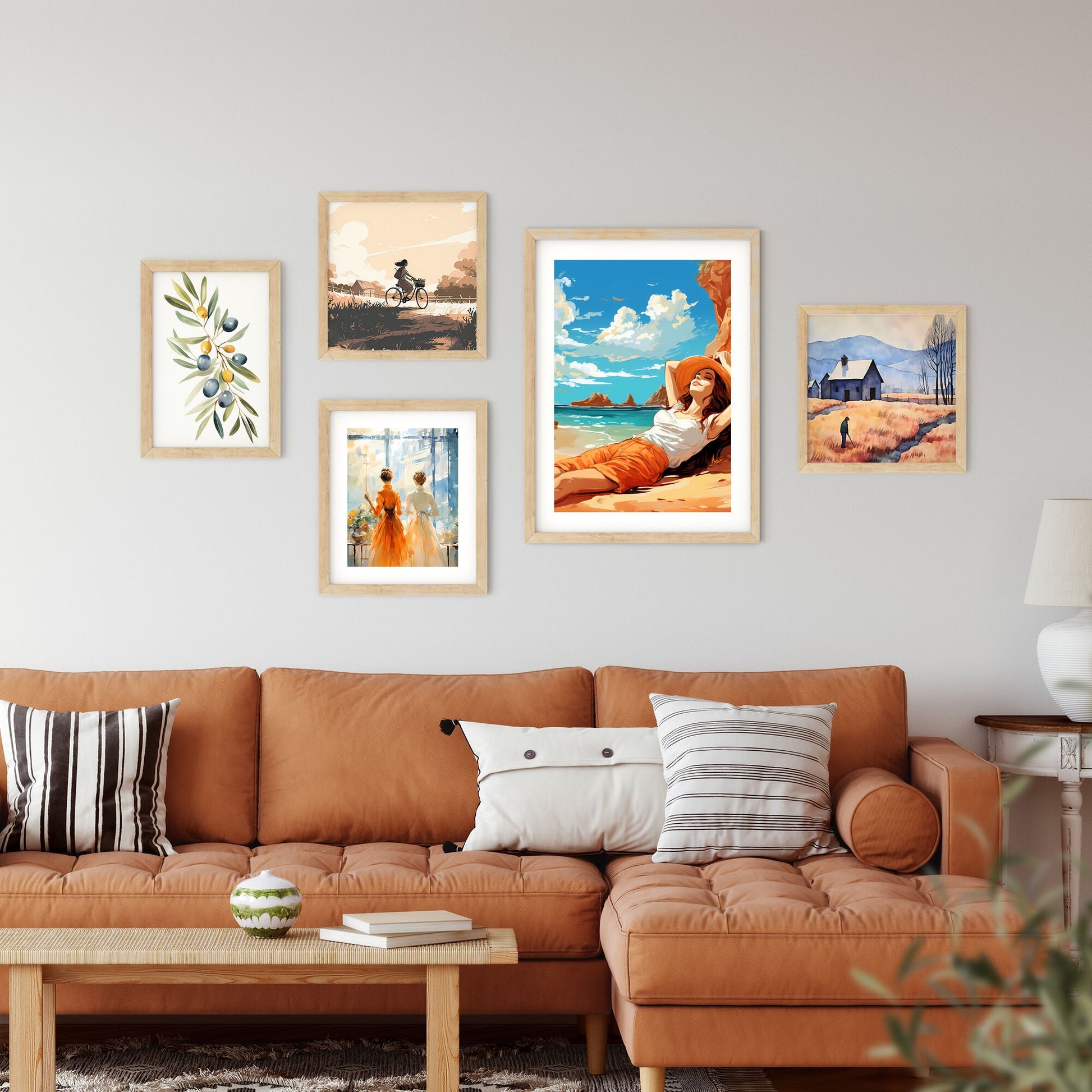 Woman Lying On A Beach Art Print Default Title