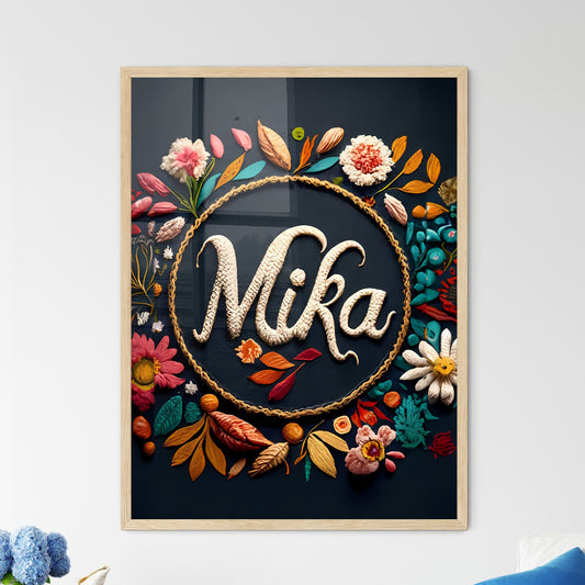 Mika - A Circular Frame Made Of Flowers And Leaves Art Print Default Title