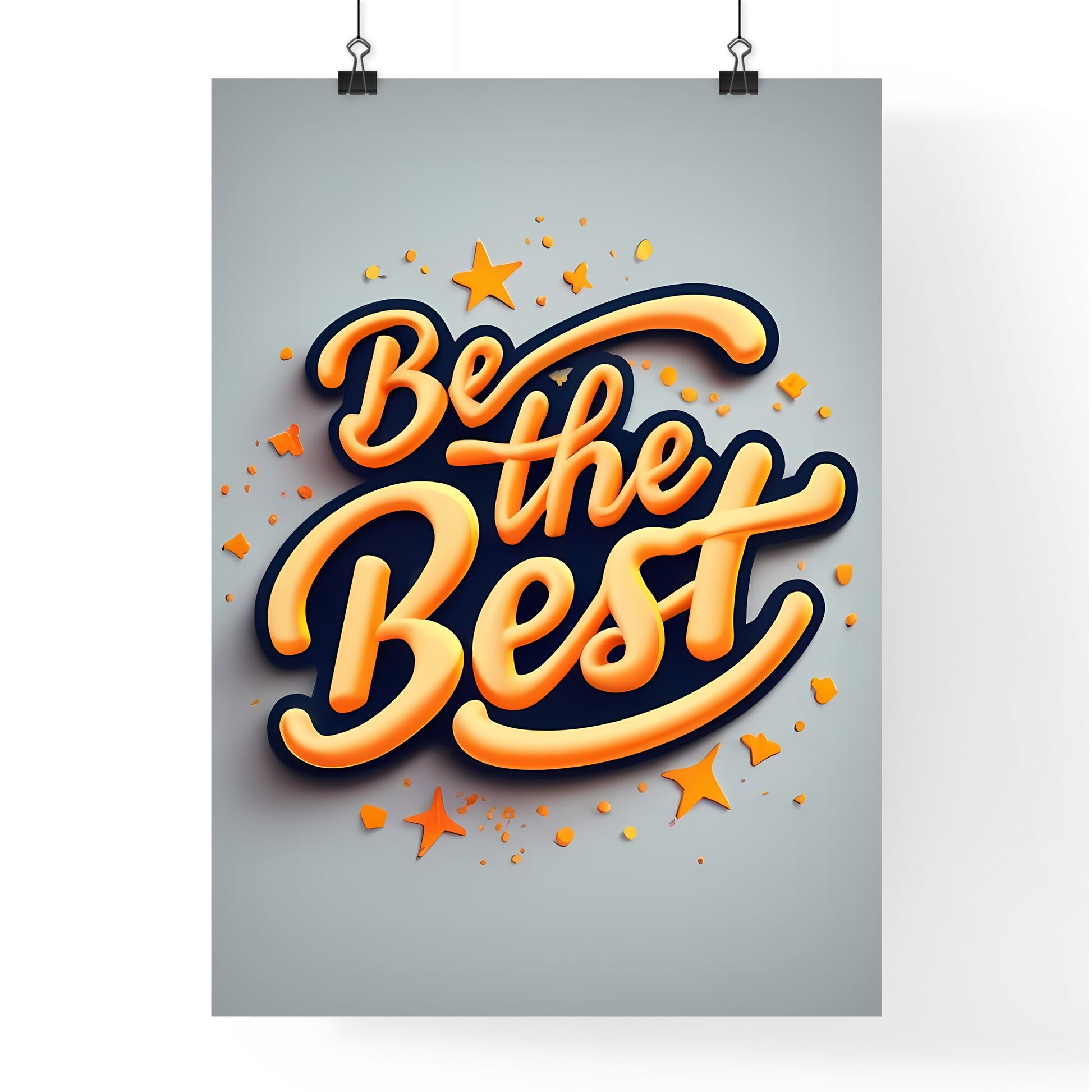 Be The Best - A Yellow And Orange Text Art Print Default Title