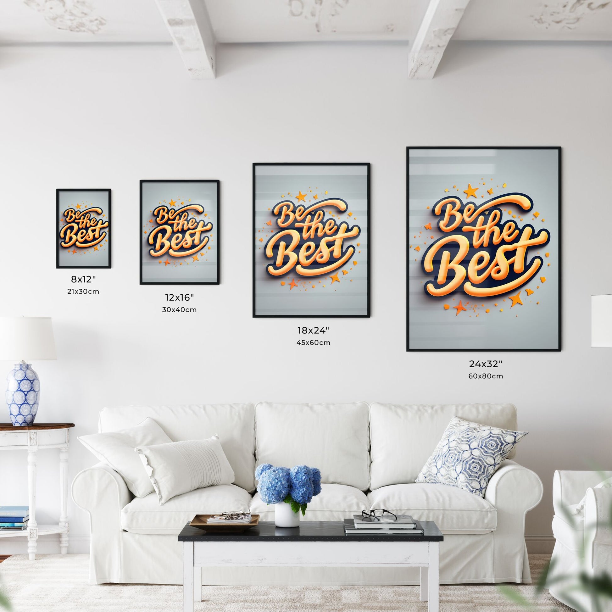 Be The Best - A Yellow And Orange Text Art Print Default Title