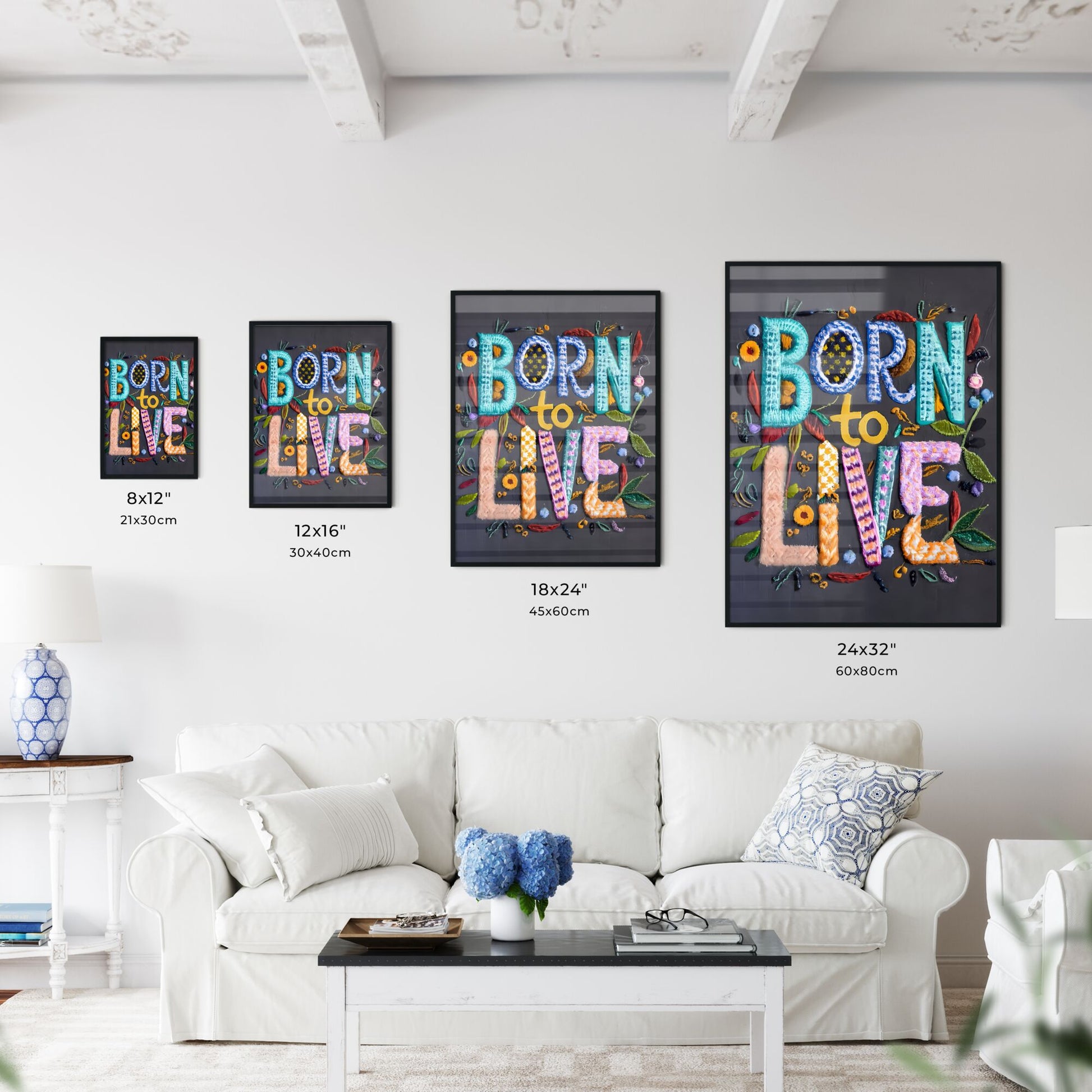 Born To Live - A Text On A Black Background Art Print Default Title