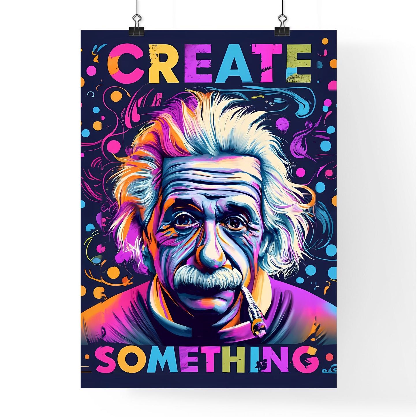 Create Something - A Man With A Mustache And A Cigar Art Print Default Title