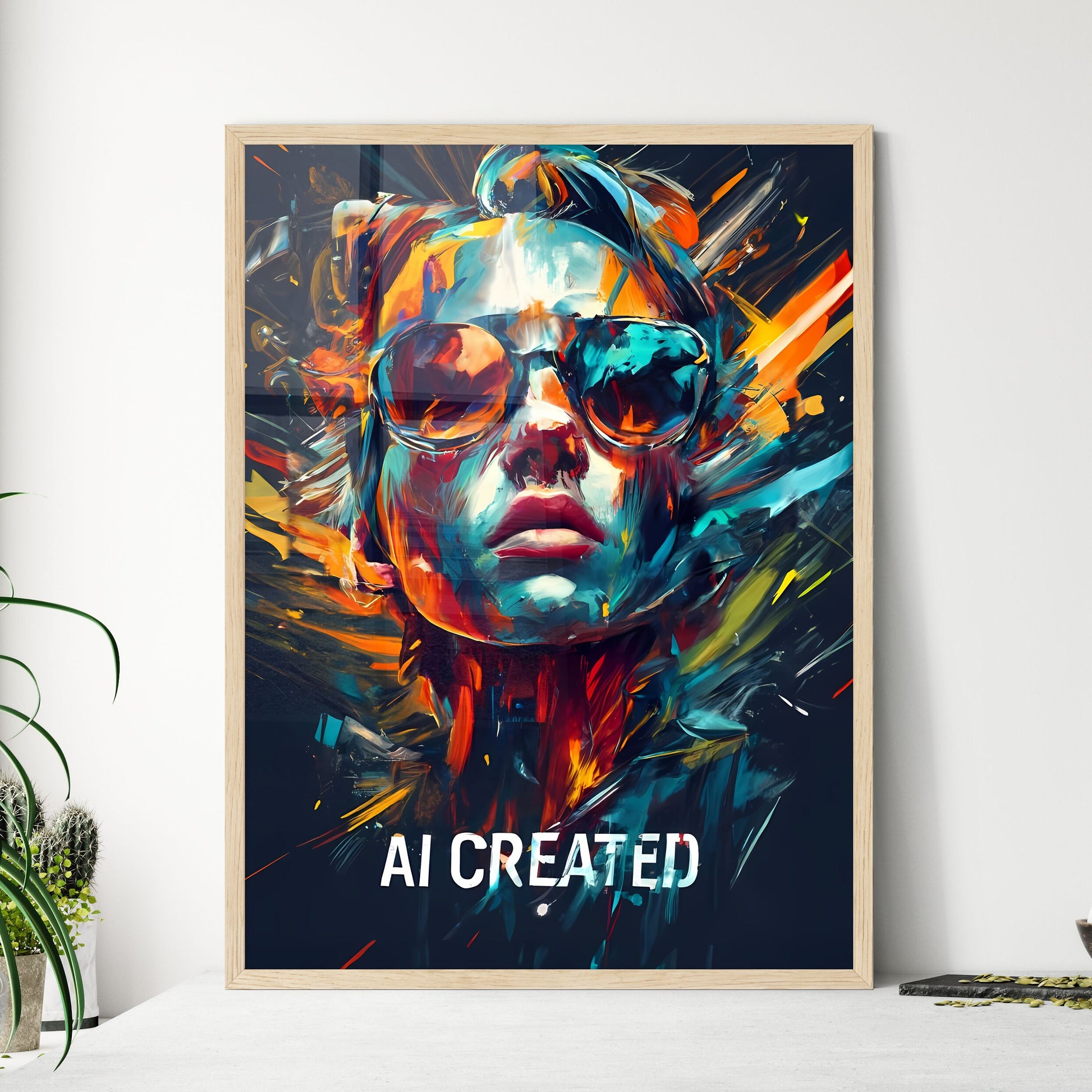 Ai Created - A Woman Wearing Sunglasses Art Print Default Title