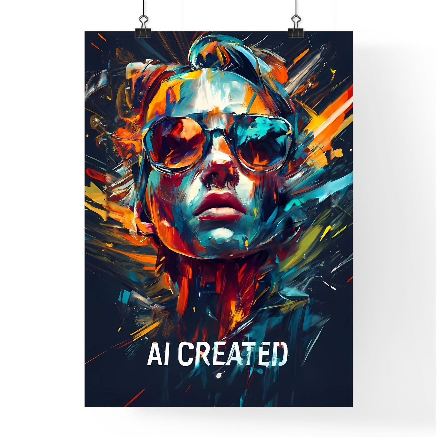 Ai Created - A Woman Wearing Sunglasses Art Print Default Title