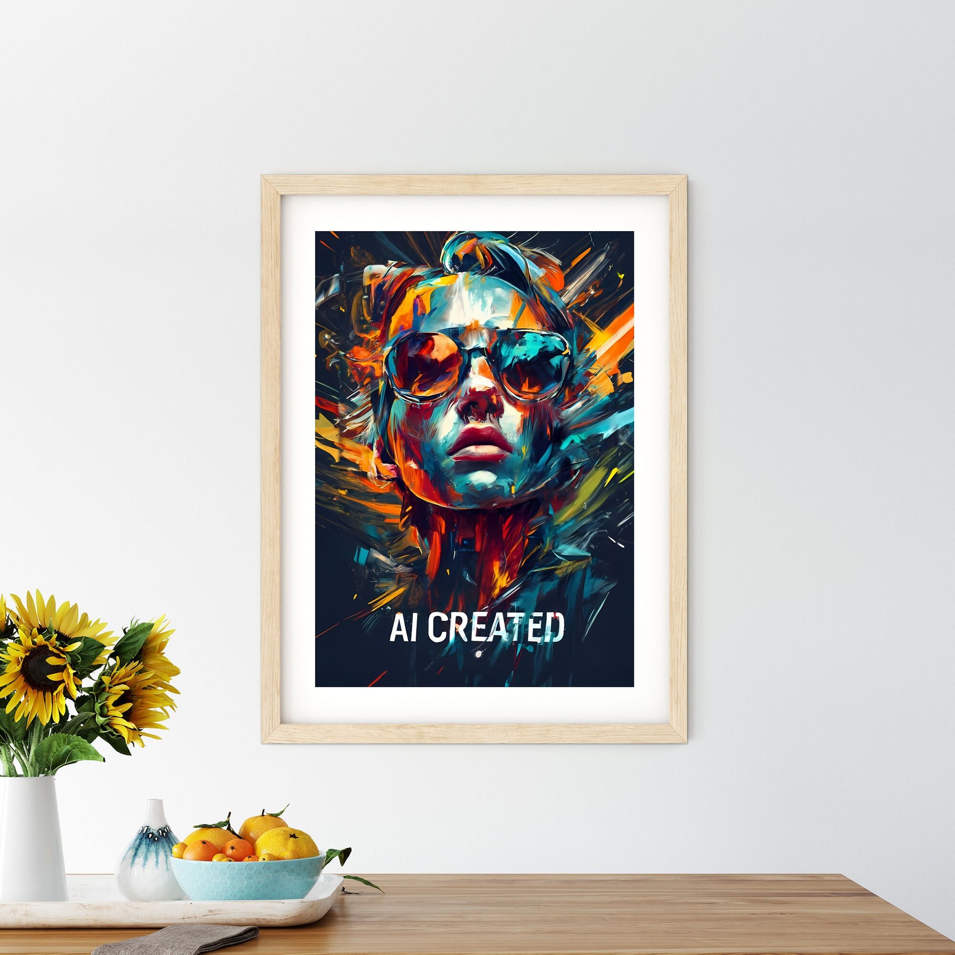 Ai Created - A Woman Wearing Sunglasses Art Print Default Title