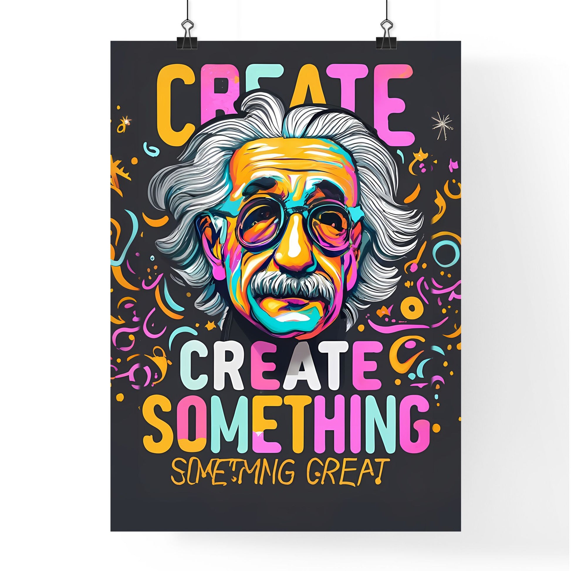 Create Something Great - A Man With White Hair And Glasses Art Print Default Title