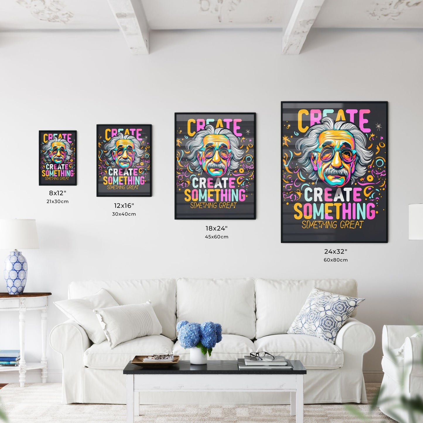 Create Something Great - A Man With White Hair And Glasses Art Print Default Title