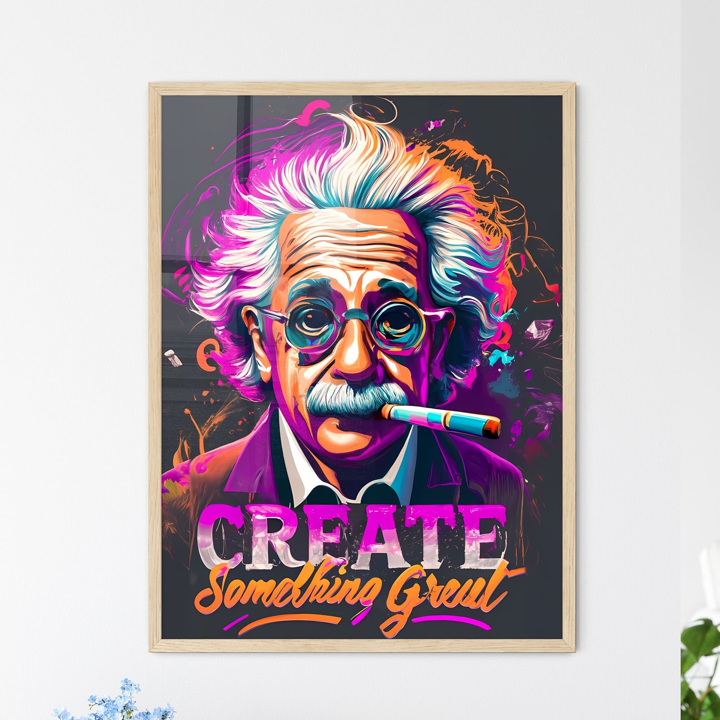 Create Something Great - A Man With A Cigar In His Mouth Art Print Default Title