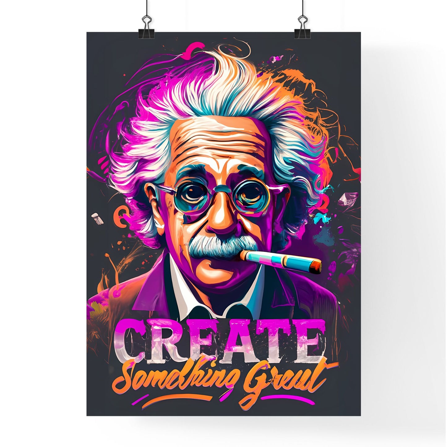 Create Something Great - A Man With A Cigar In His Mouth Art Print Default Title