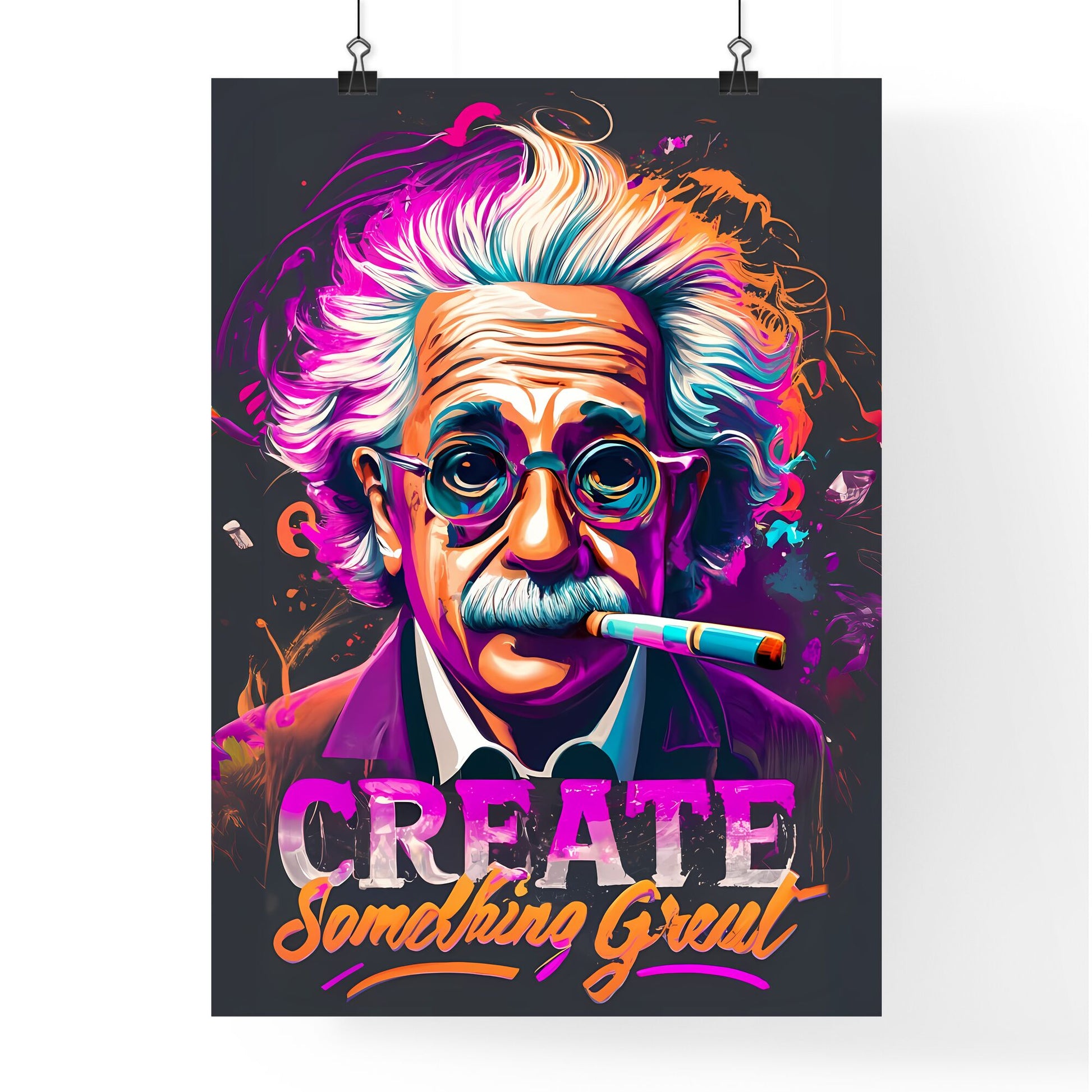 Create Something Great - A Man With A Cigar In His Mouth Art Print Default Title