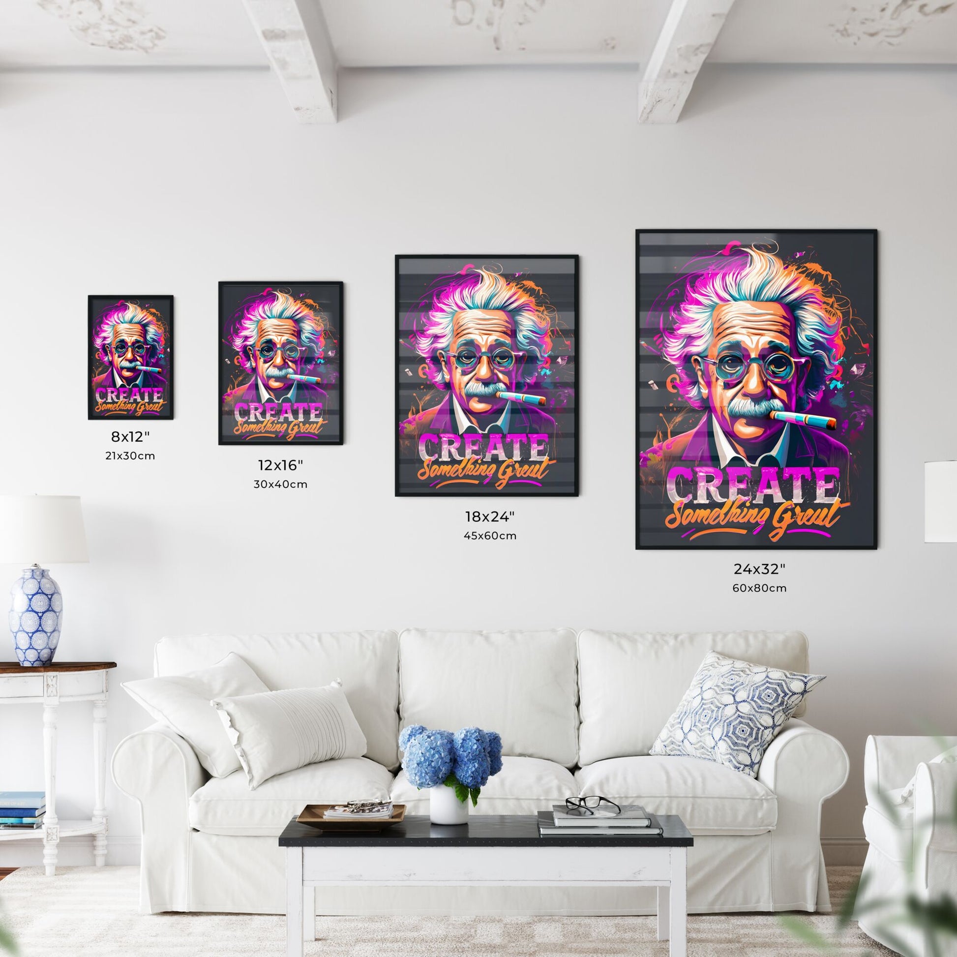 Create Something Great - A Man With A Cigar In His Mouth Art Print Default Title