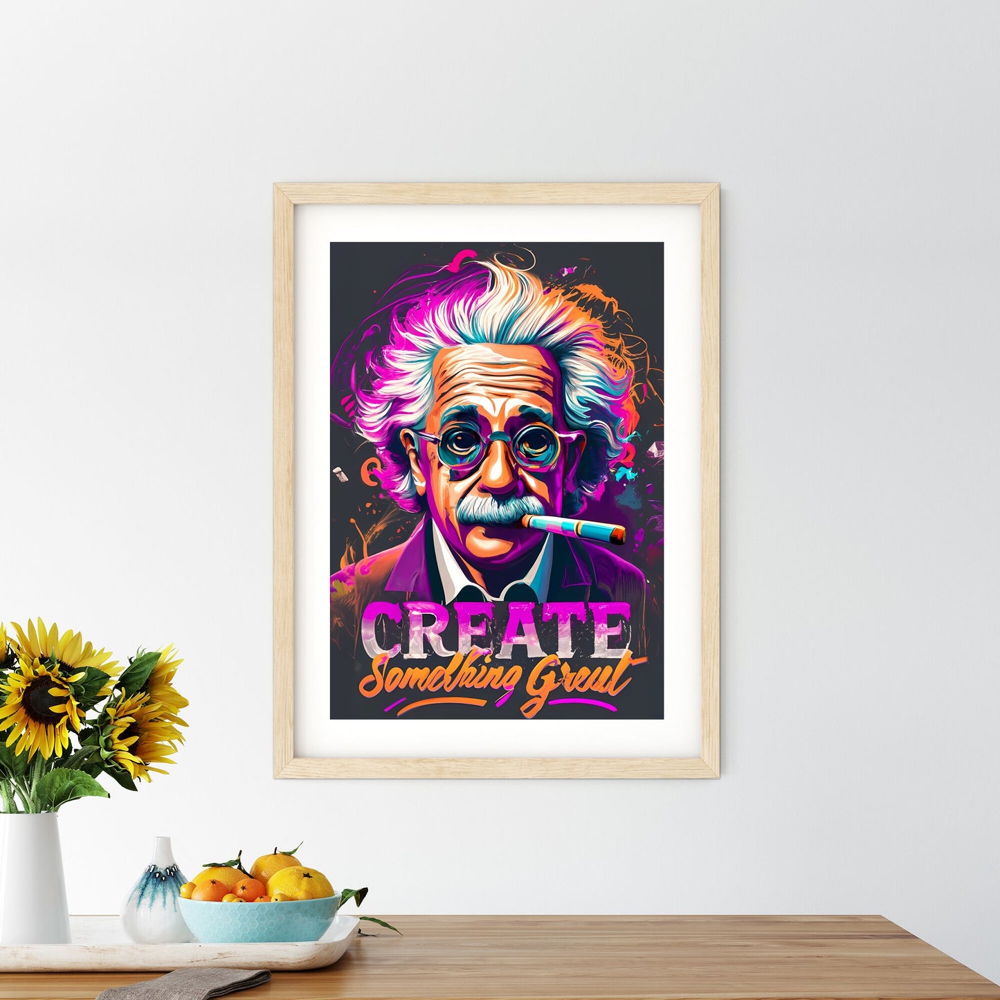 Create Something Great - A Man With A Cigar In His Mouth Art Print Default Title