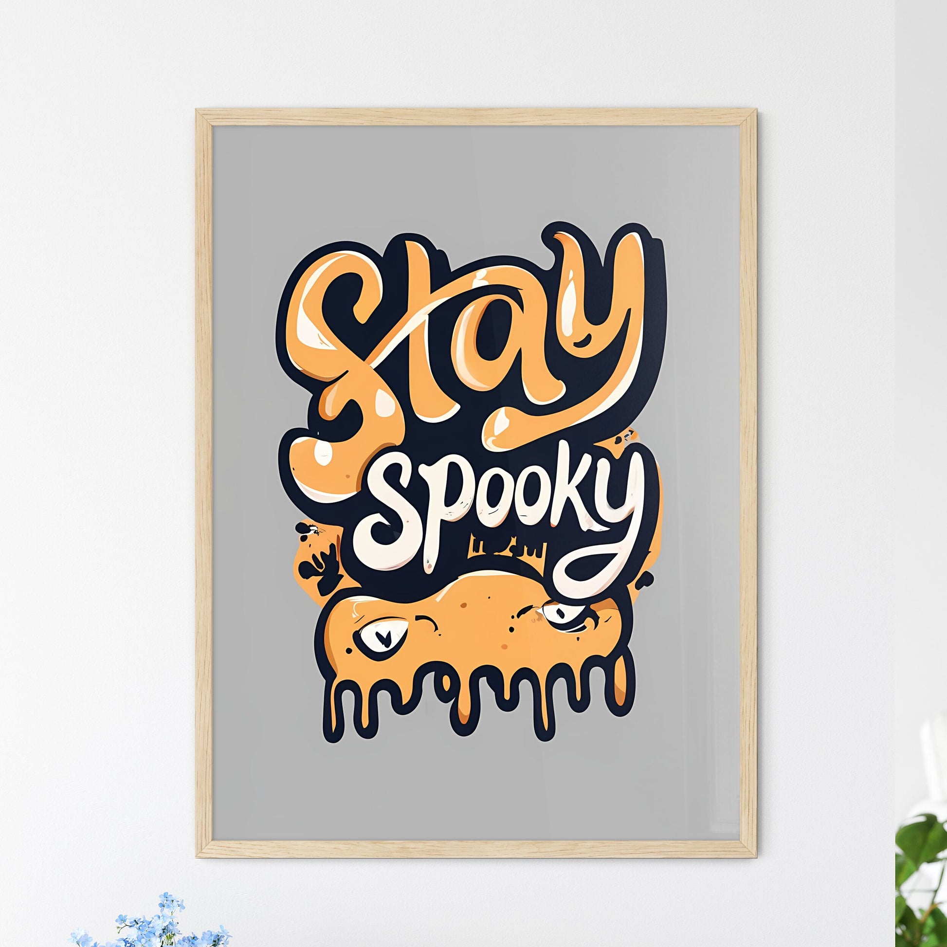 Stay Spooky - A Yellow And White Text Art Print Default Title