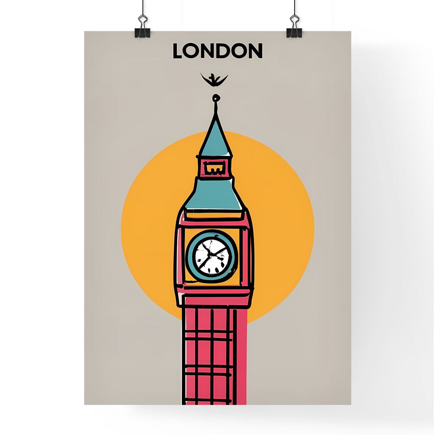 London, Big Ben - A Poster With A Clock Tower Art Print Default Title