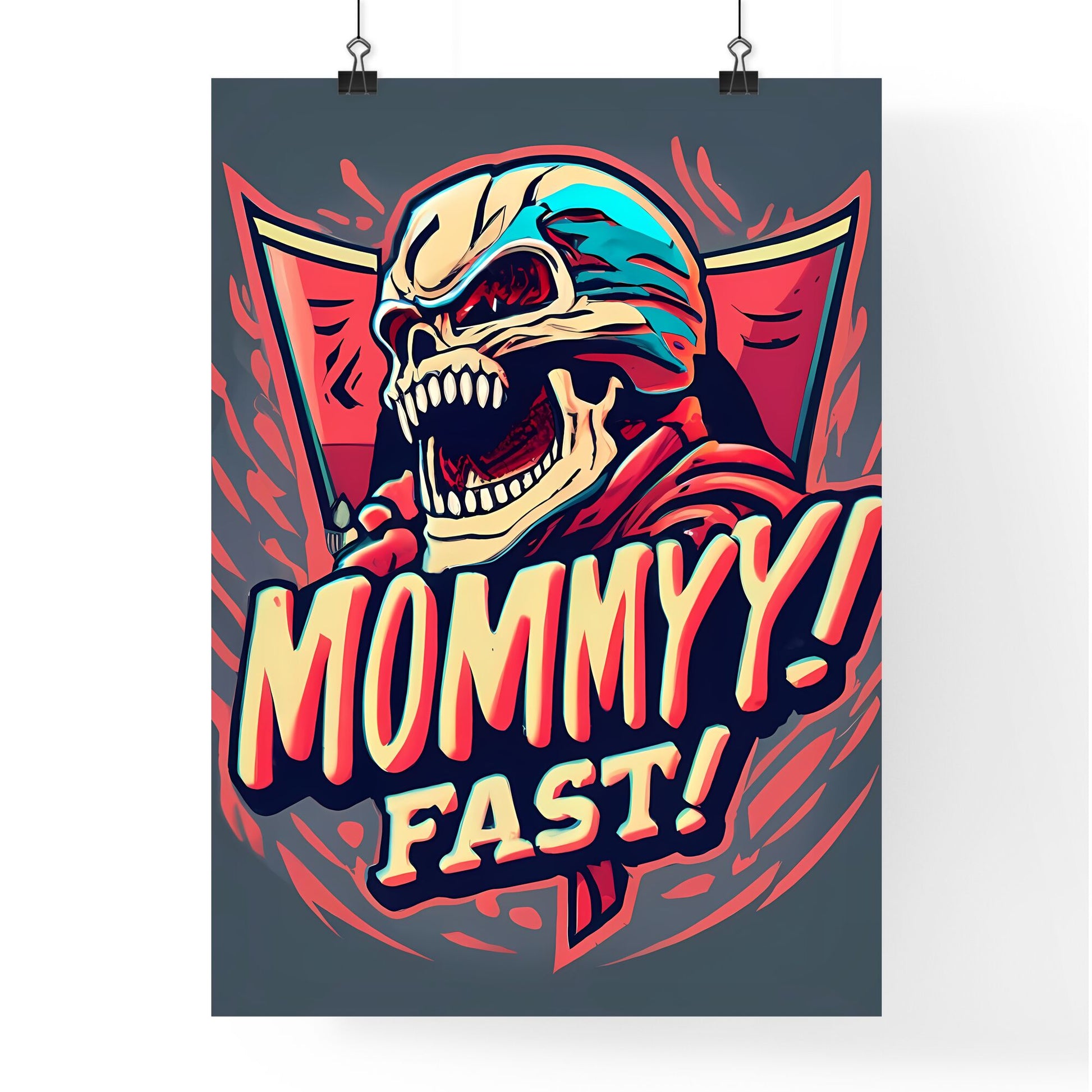 Mommyy! Fast! - A Skull With A Flag Art Print Default Title