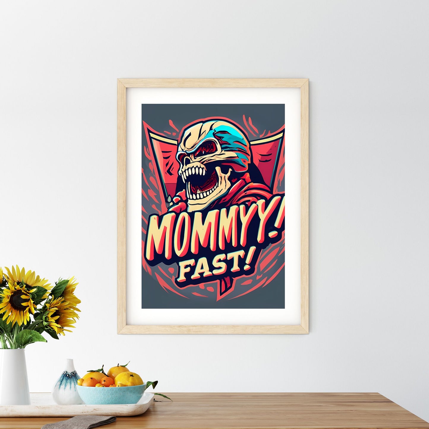 Mommyy! Fast! - A Skull With A Flag Art Print Default Title