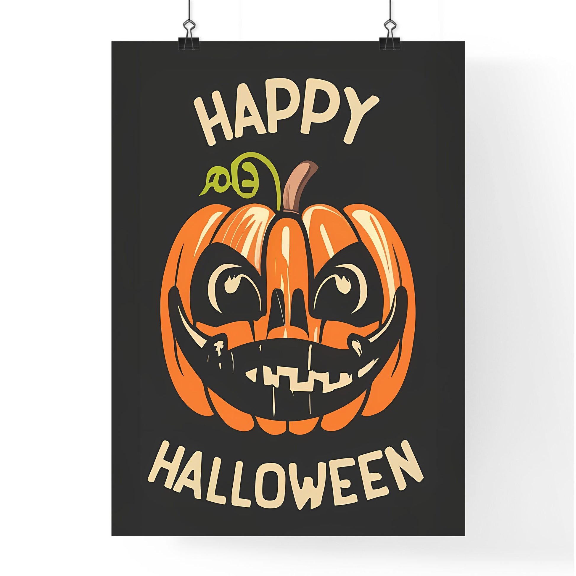 Happy Halloween - A Pumpkin With A Face On It Art Print Default Title