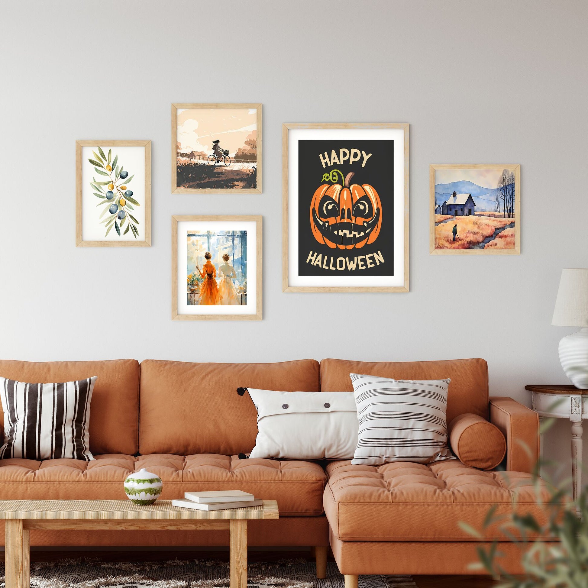 Happy Halloween - A Pumpkin With A Face On It Art Print Default Title