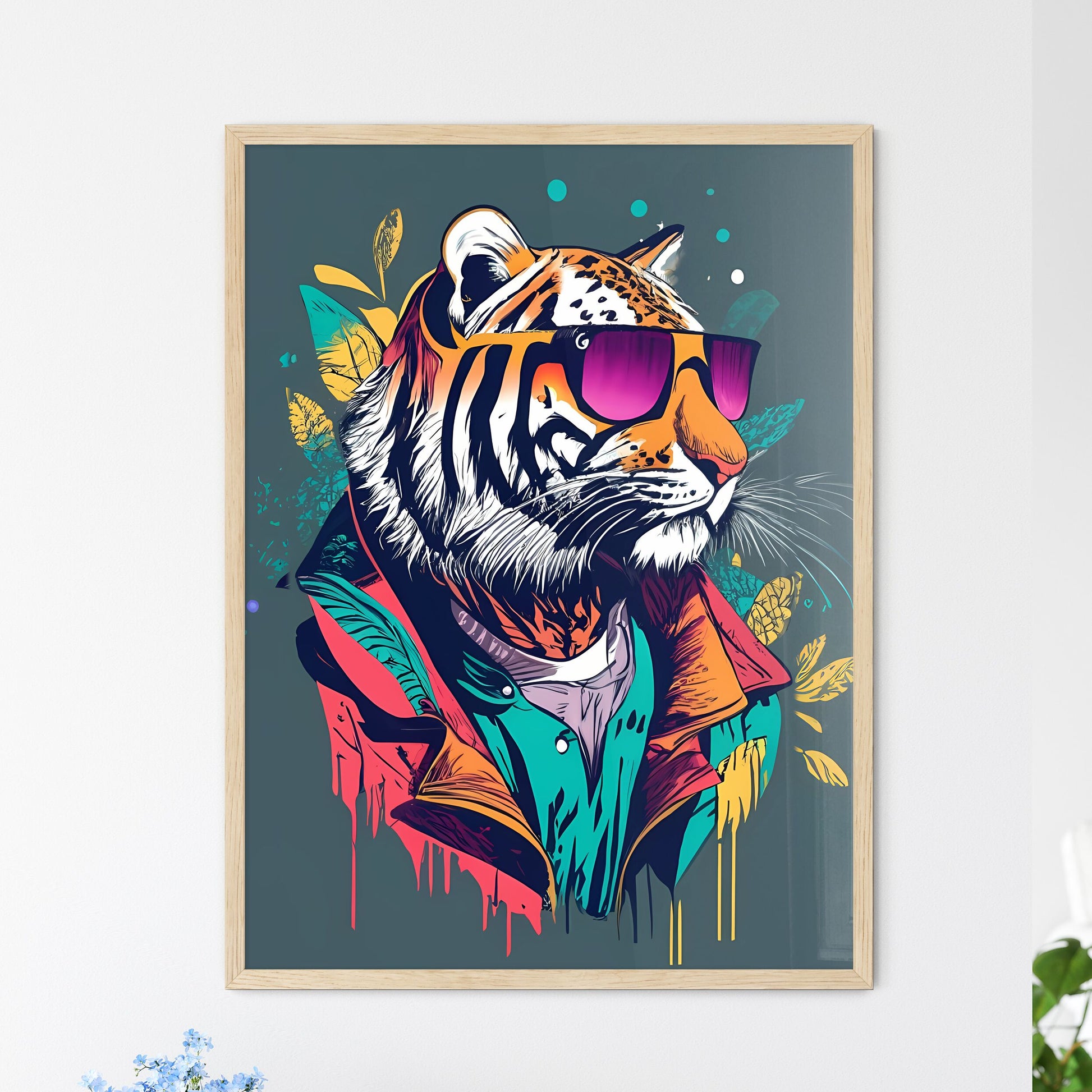 A Tiger Wearing Sunglasses Art Print Default Title