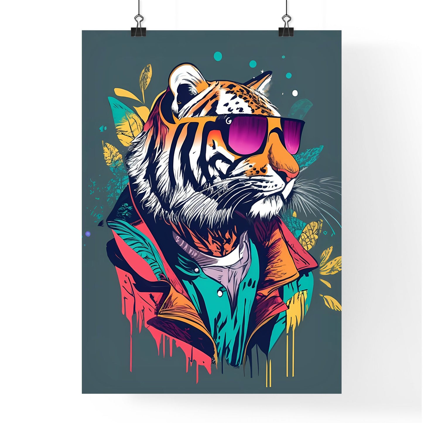 A Tiger Wearing Sunglasses Art Print Default Title