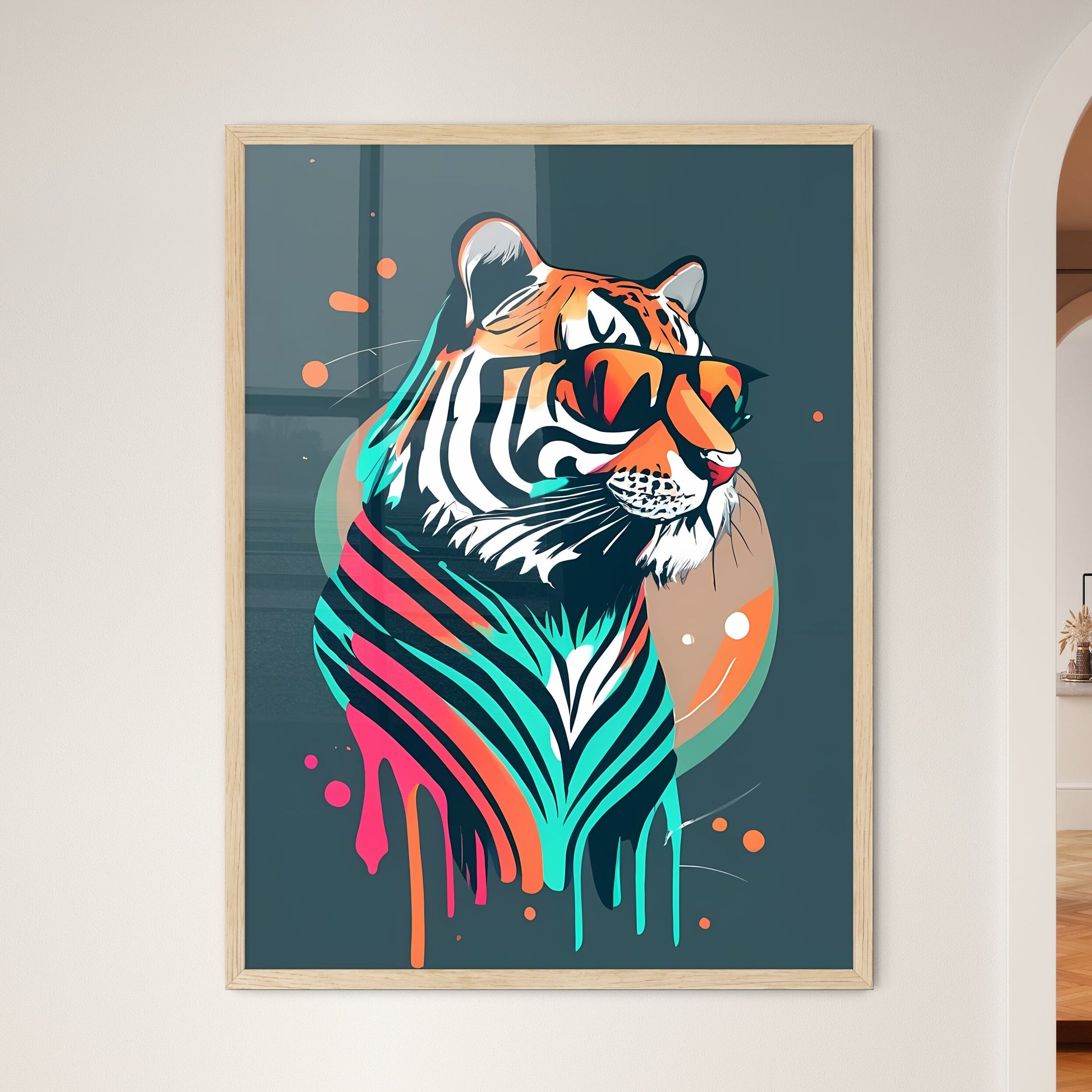 A Tiger Wearing Sunglasses Art Print Default Title