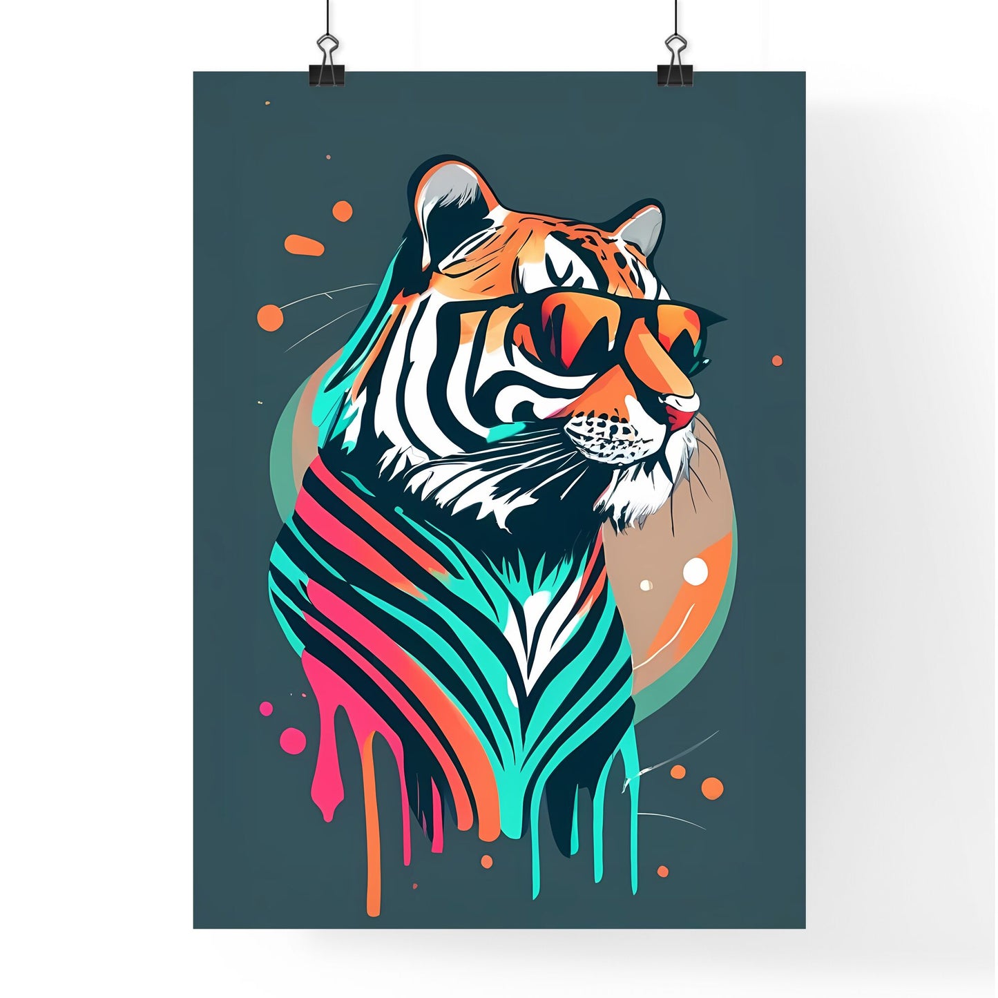 A Tiger Wearing Sunglasses Art Print Default Title