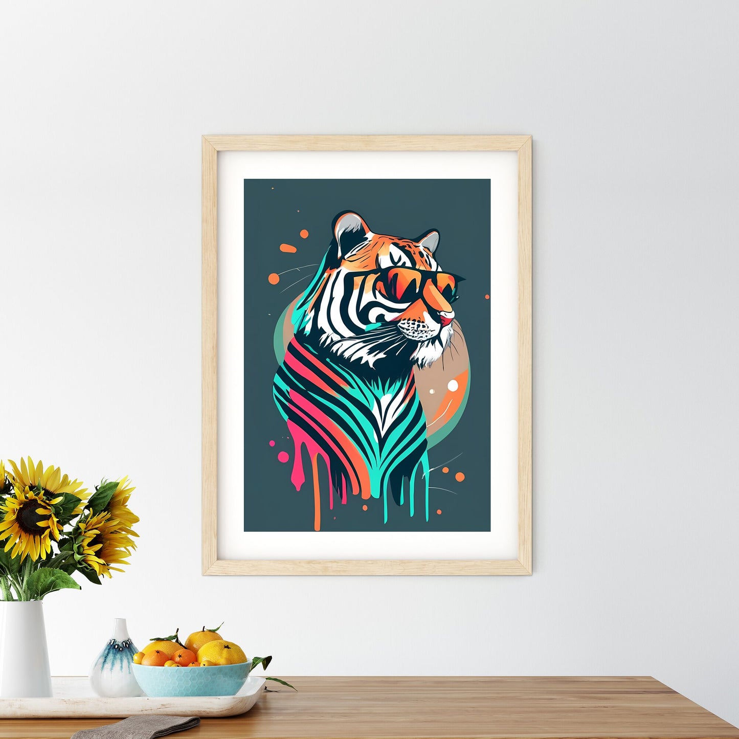 A Tiger Wearing Sunglasses Art Print Default Title