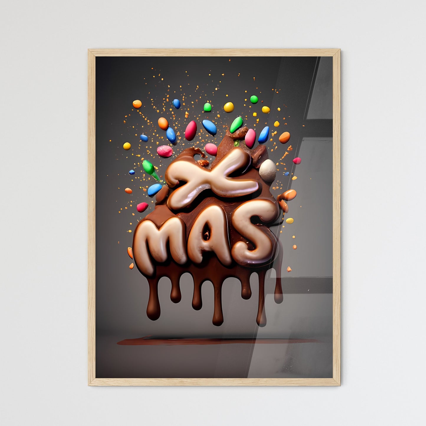 Xmas - A Chocolate Covered Text With Candy Art Print Default Title