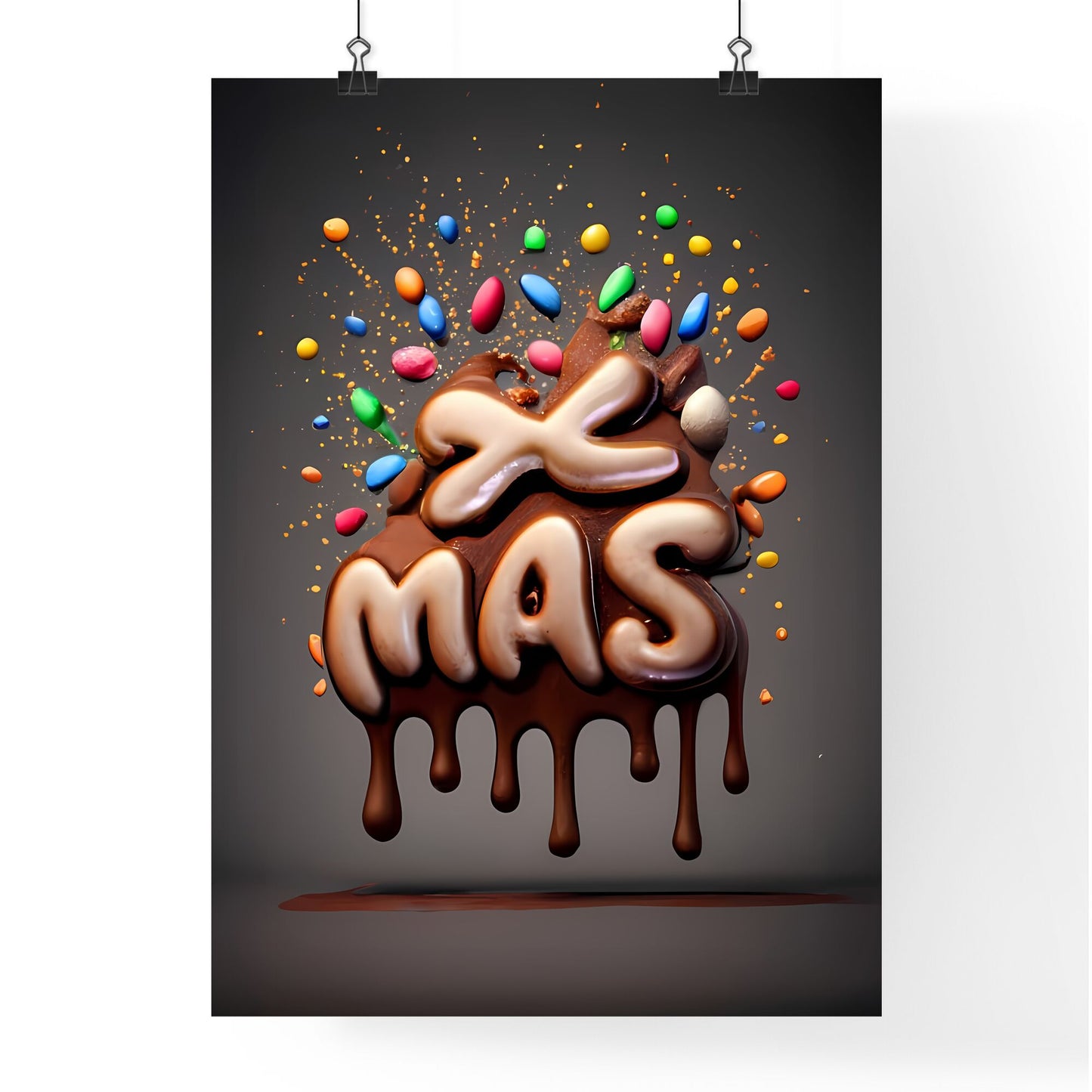 Xmas - A Chocolate Covered Text With Candy Art Print Default Title