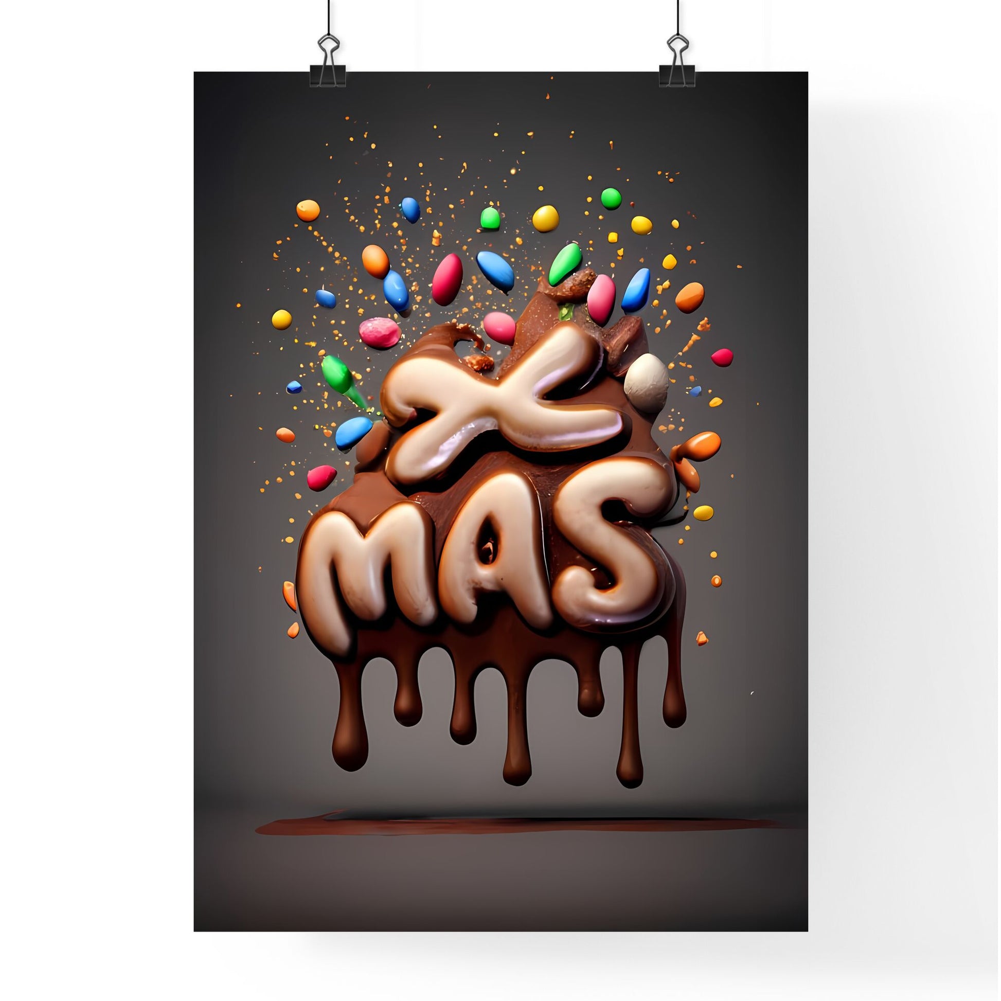 Xmas - A Chocolate Covered Text With Candy Art Print Default Title