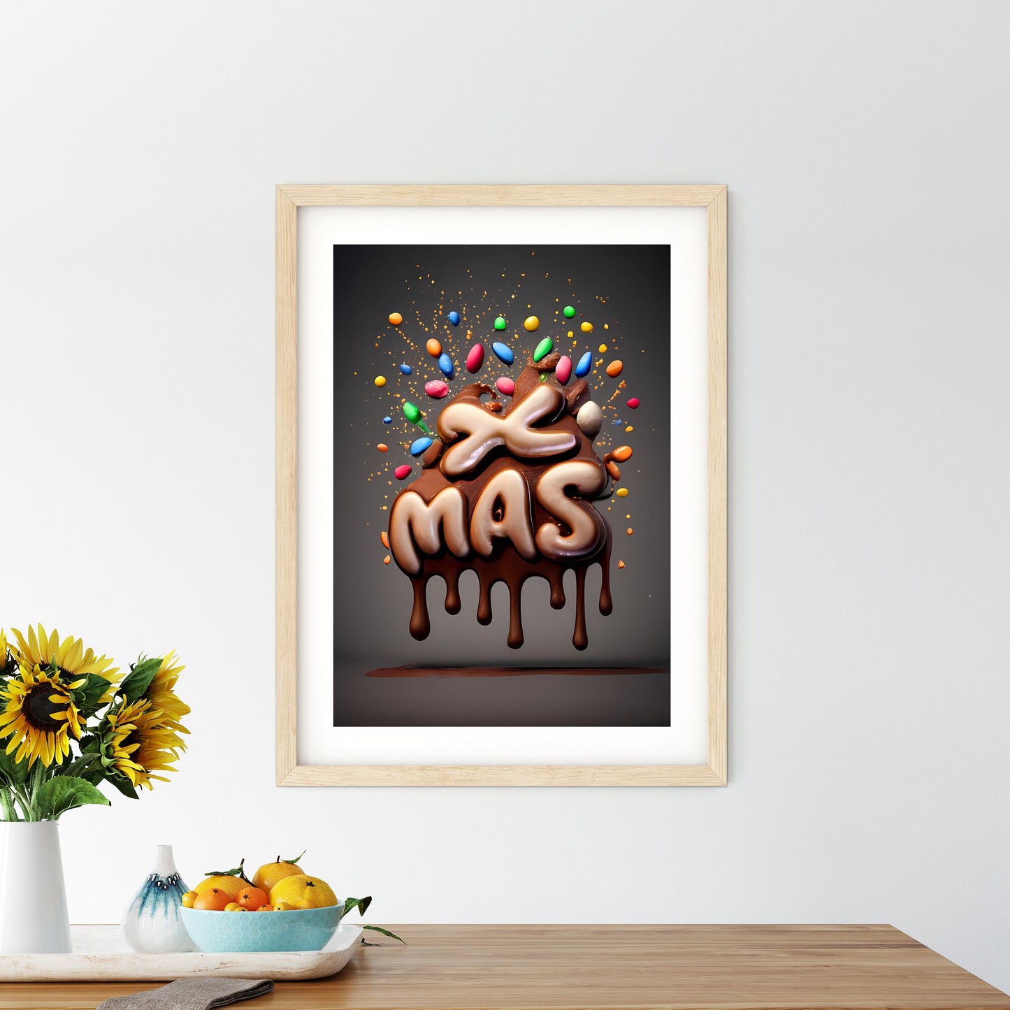 Xmas - A Chocolate Covered Text With Candy Art Print Default Title