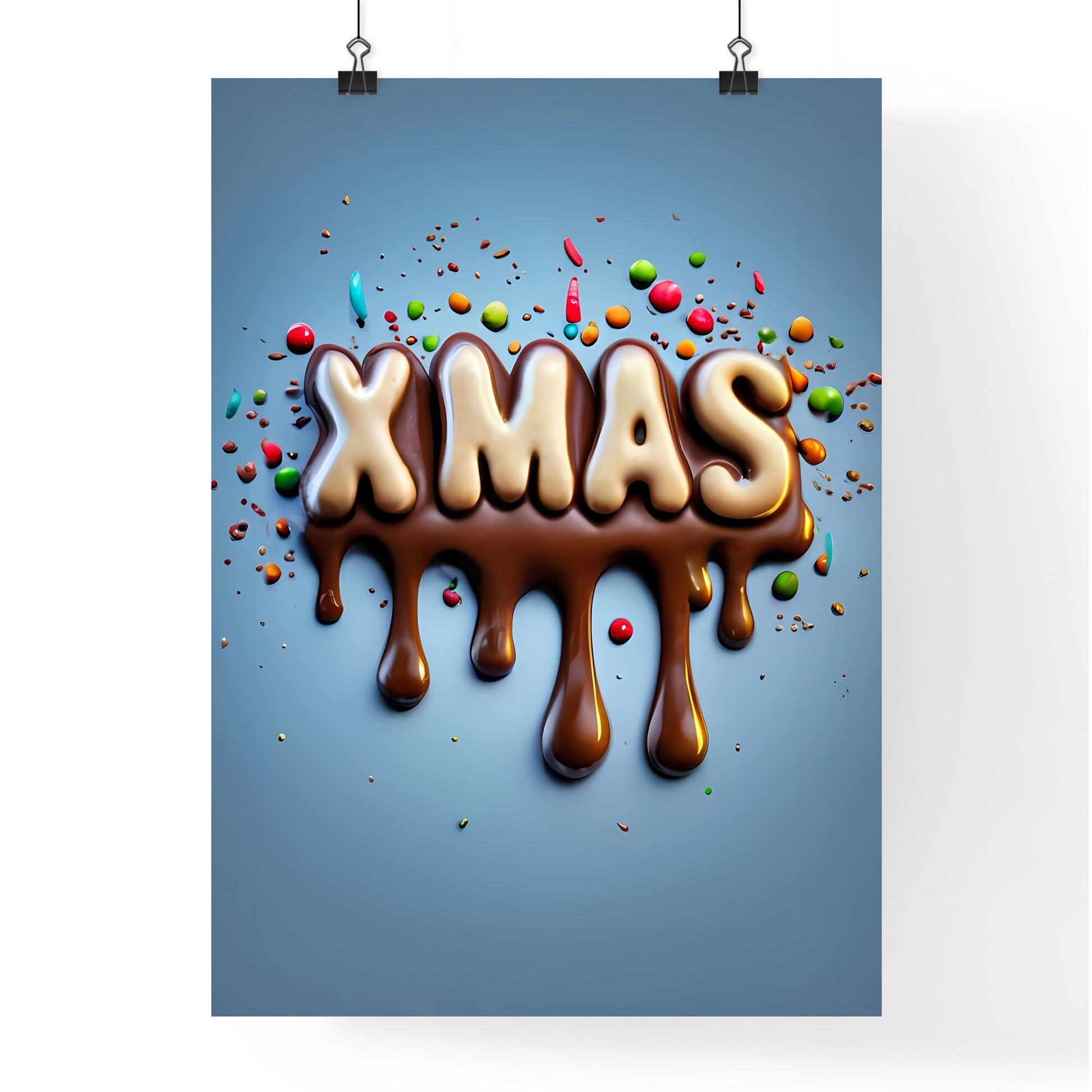 Xmas - A Melted Chocolate With Letters Art Print Default Title