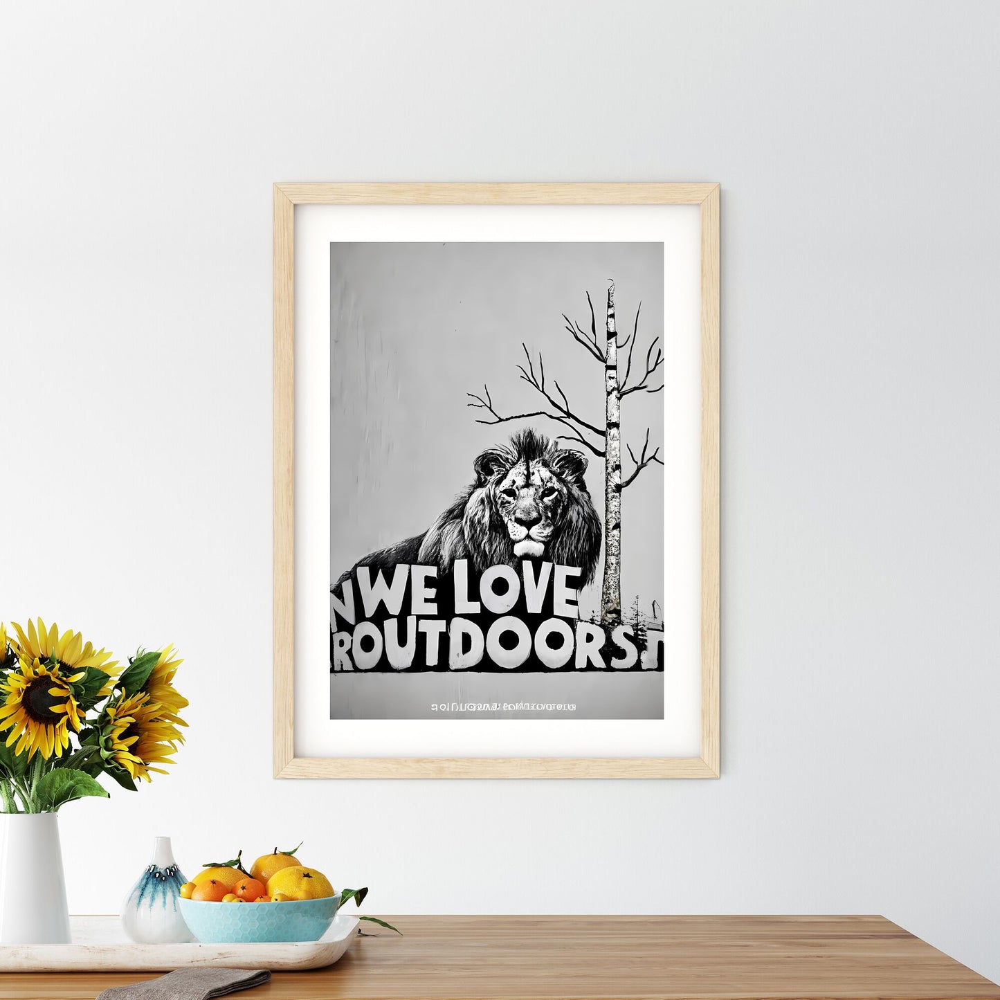 We Love Outdoors - A Lion And A Tree Art Print Default Title