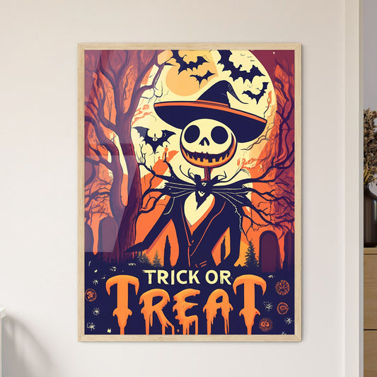 Trick Or Treat - A Cartoon Of A Man With A Skull Head And A Hat Default Title