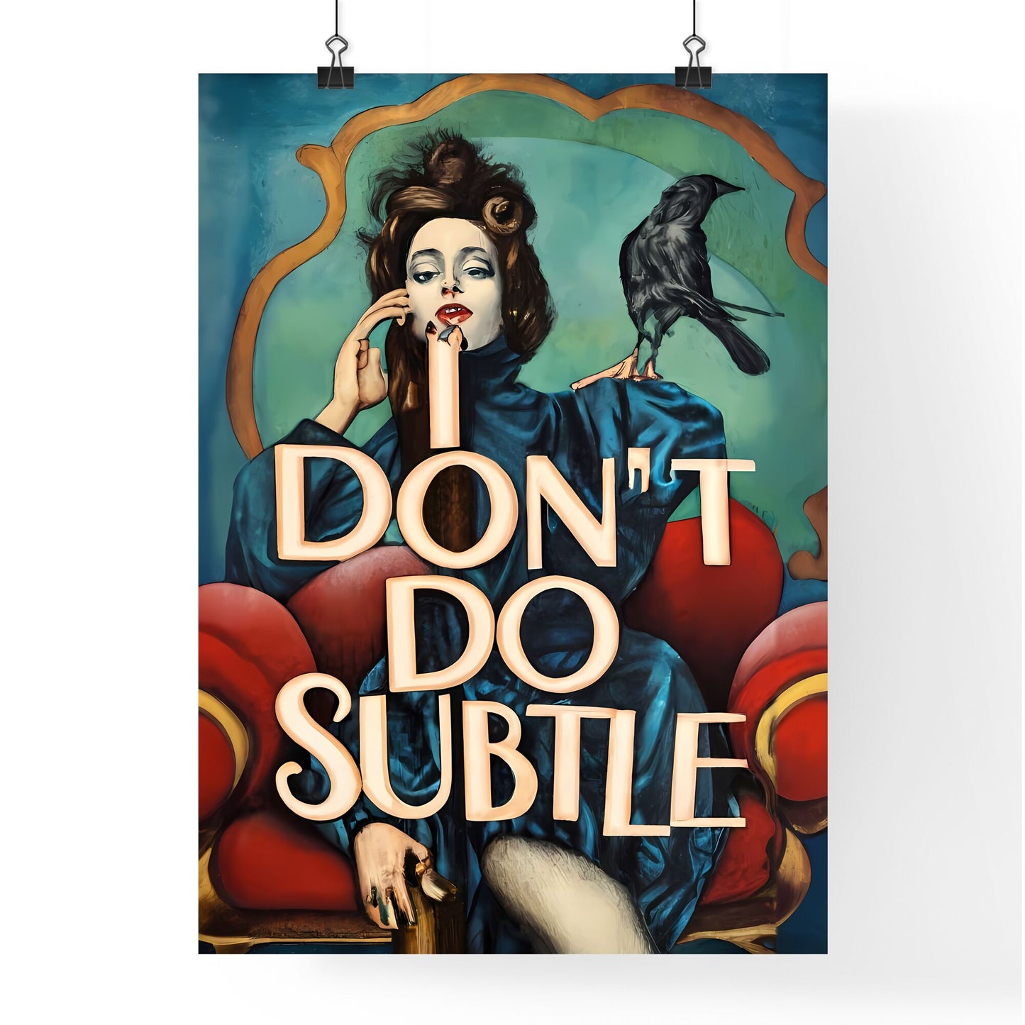 Don’t Do Subtile - A Woman Sitting In A Chair With A Bird On Her Shoulder Default Title