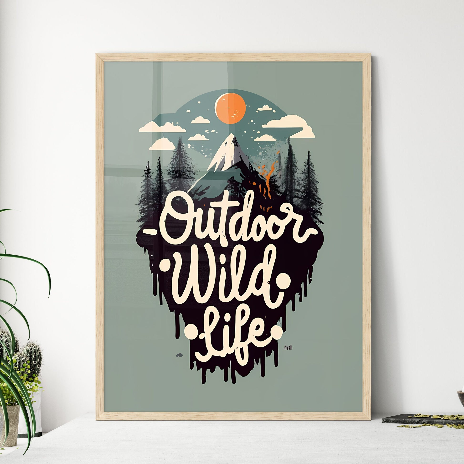 Outdoor Wildlife - A Logo With A Mountain And Trees Default Title