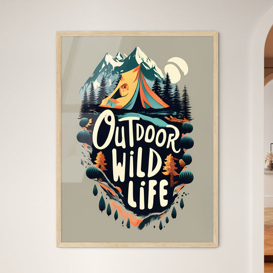 Outdoor Wildlife - A Logo With A Tent And Mountains Default Title