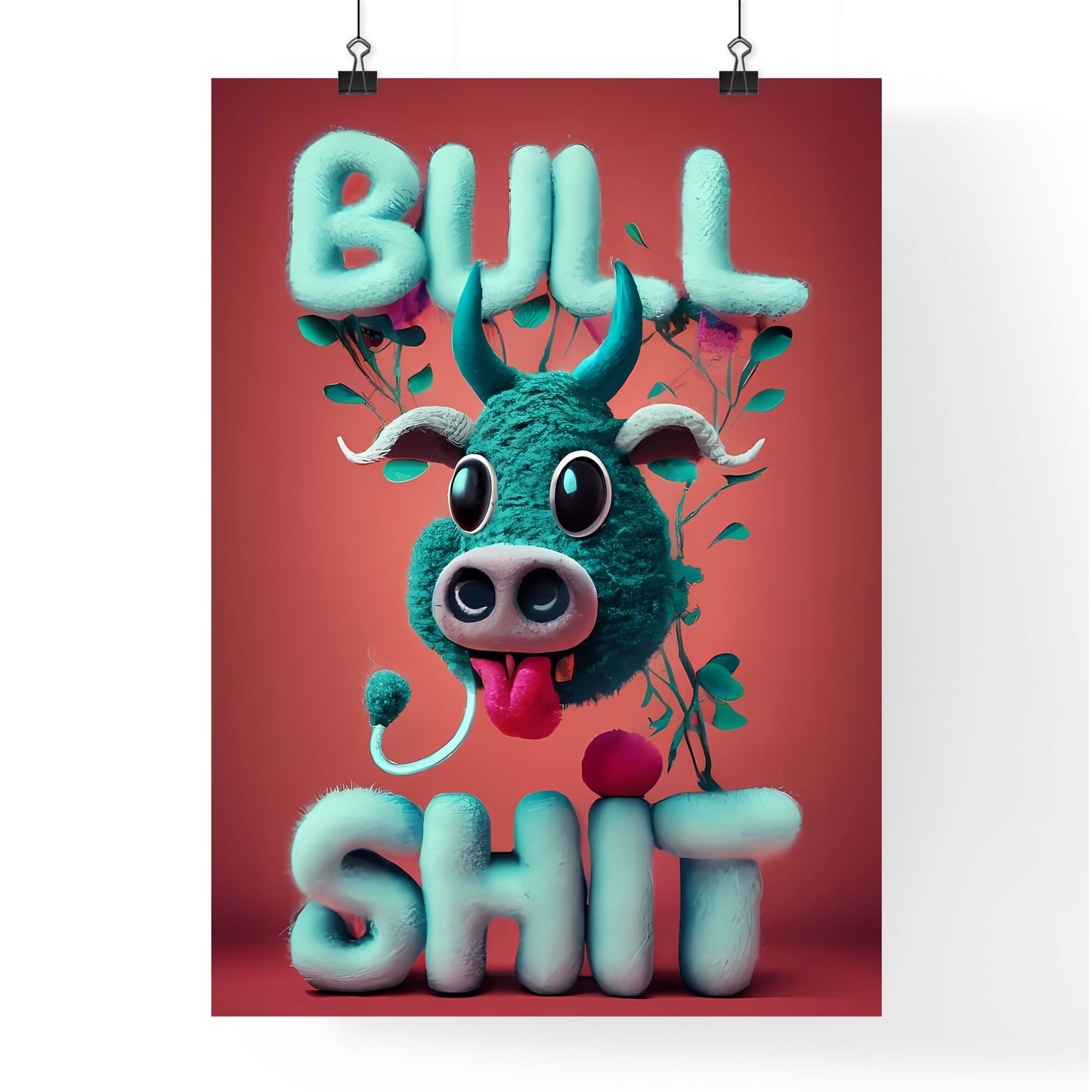 Bullshit - A Cartoon Cow With Text Default Title